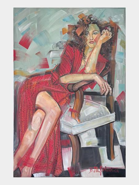 #: 12024060002<br>Subject: Portrait<br>Size: 80X120 cm<br>Frame: None<br>Medium: Oil Painting on Canvas<br>Year: 2023<br>For Sale