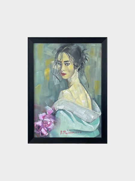 #: 12024060009<br>Subject: Portrait<br>Size: 57X77 cm<br>Frame: Framed<br>Medium: Oil Painting on Canvas<br>Year: 2020<br><FONT color=red>Sold</FONT>